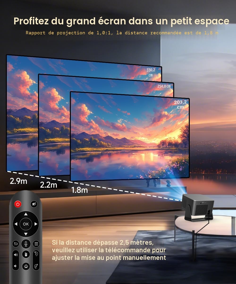 Magcubic Mini Projecteur 4K 8K 1080P Pris en Charge, Videoprojecteur Portable, Android 14 WiFi 6 Bluetooth 5.4, 600 ANSI, Focus Automatique, Haut-Parleur 12W, Rotation de 180° Handy Heimkino Outdoor