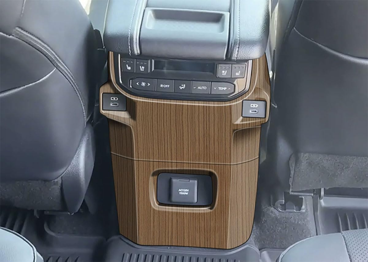 Rear Air Vent Panel Cover Trim Compatible with Toyota New Grand Highlander 2024 2025 2026 Rear A/C USB Conditioner Outlet Vent Trim Interior Car Accessories ABS 4PCS(Peach Wood Style)