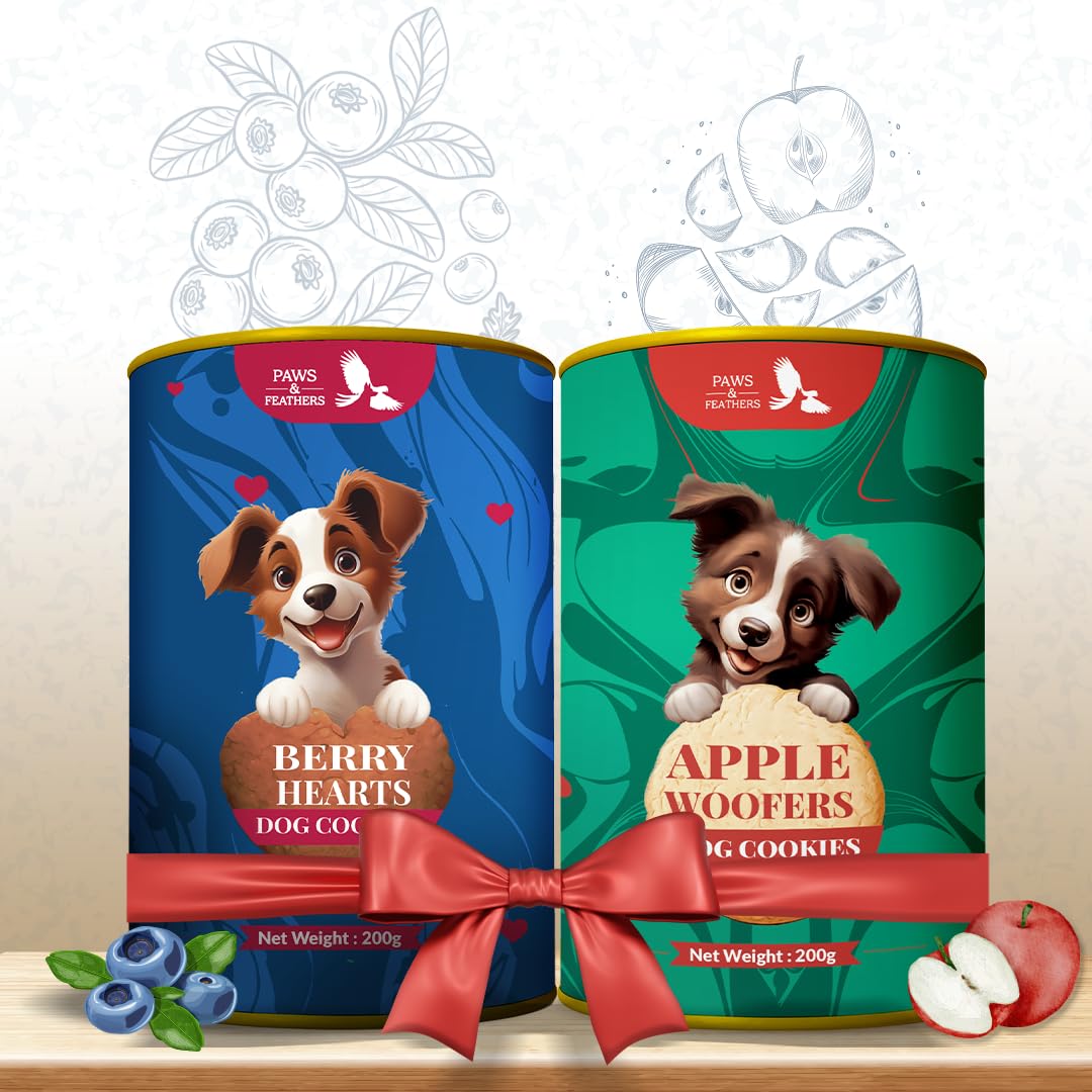 Paws and Feathers Berry Hearts Chicken and Apple Woofers | Wholesome Dog Treats | Pack of 2 | Each 200 Grams (B0D54CTZNL) Amazon Price History, Amazon Price Tracker
