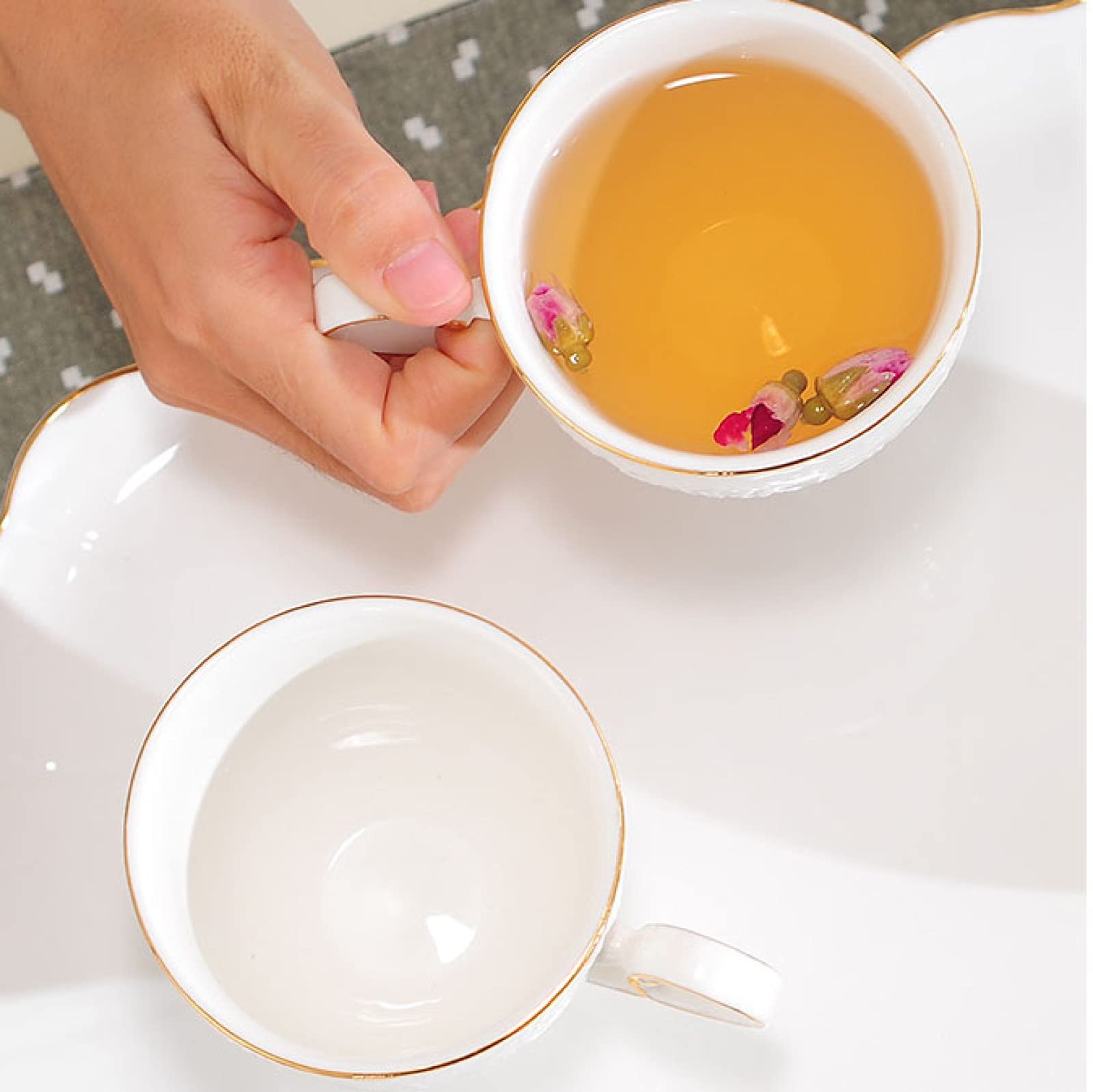 Zestaw Do Herbaty Porcelanowej Zestawy Prezentowe Do Herbaty Z Tacą Filiżanka Do Herbaty Zestaw Do Herbaty Z 6 Filiżankami Nowoczesny Zestaw Do Herbaty Do Herbaty, Kawy,