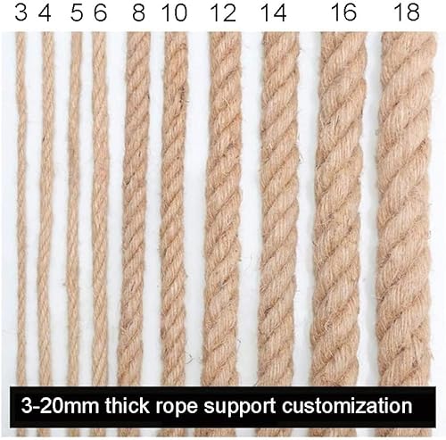 Miniatura 2 de Cuerda de yute de cuerda natural fuerte y duradera, cuerda de cáñamo natural para manualidades, jardinería, decoración del hogar, gato, poste