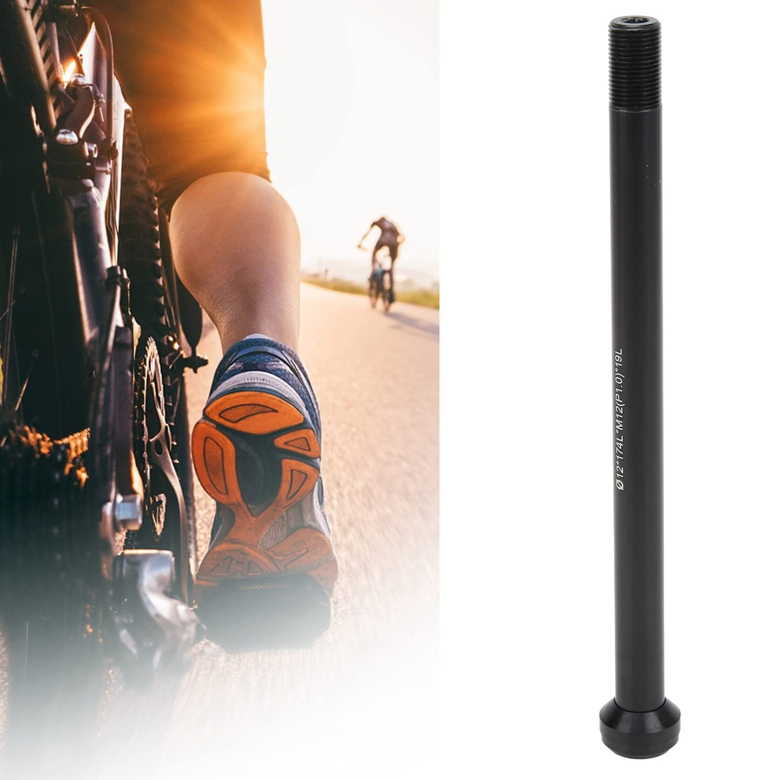 Wał rurowy widelca rowerowego, odporna na korozję oś rowerowa uniwersalna do roweru szosowego do roweru górskiego(12 * 174L*M12*(P1.0)*19L)