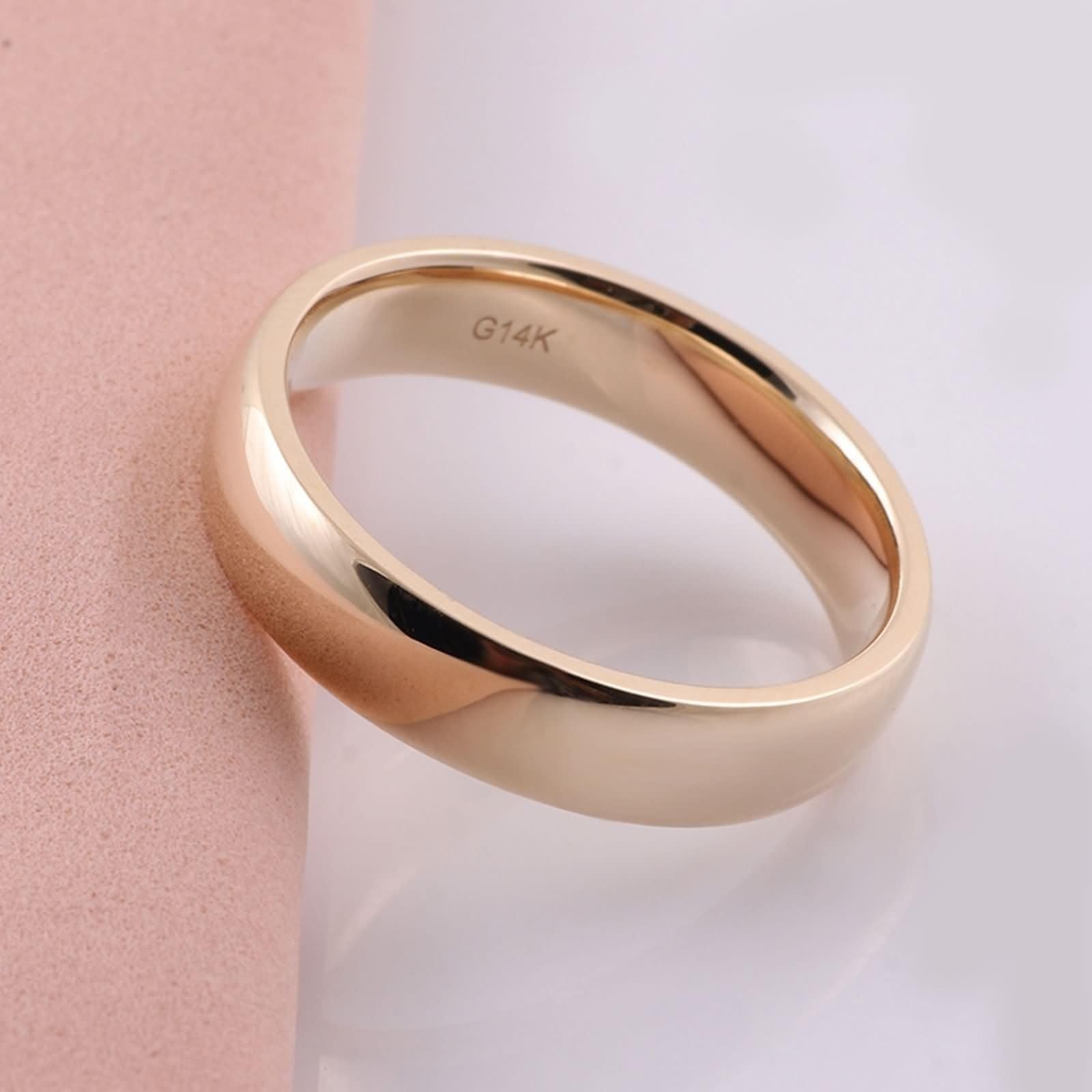 Anillo Personalizable Hombre Alianza Mujer Amarillo Oro 9 Quilates Redondo Simple Talla Hermana para Lesbiana Descuento De Diplomas Joyería