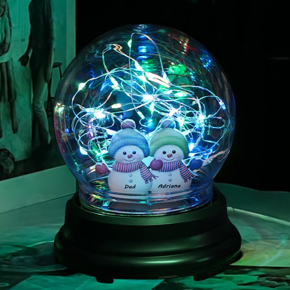 Ozinna Personalized Snowman Name LED Night Light,Custom Family Name Night Lamp Home Decor 7 Color Changing Bedside Lamp for Living Room Bedroom Nursery,Christmas Gifts for Mom Dad Grandma