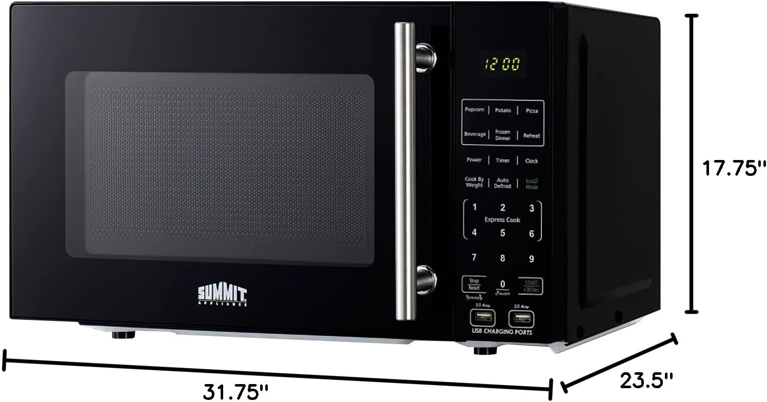 Summit Appliance CWSUITE85G 85" Wide Casework Suite with Beverage Center and Microwave, ADA Height; Trash Receptacle Included; 2.7 cu.ft. Beverage Center; Leveling Legs; Black