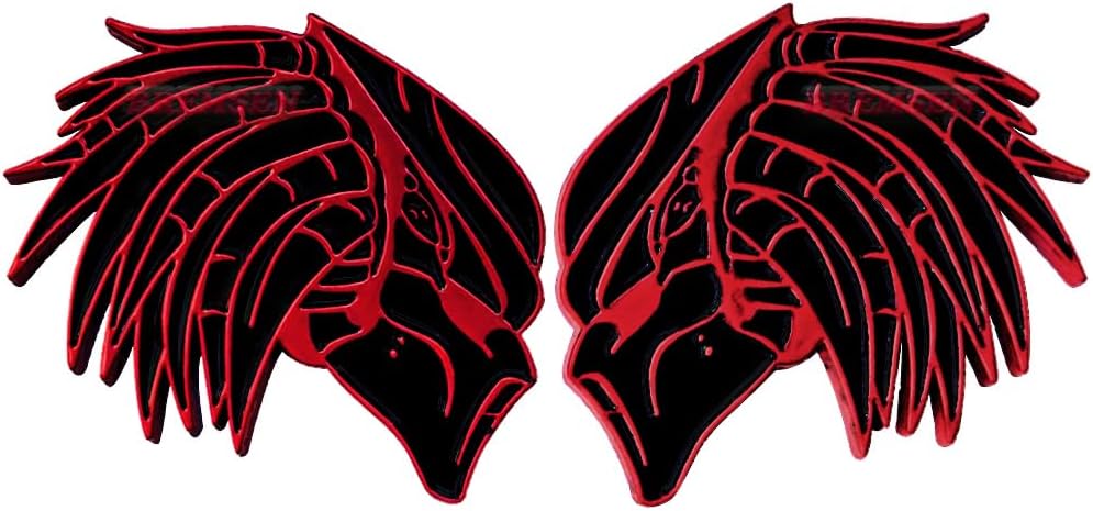 Xenomorph Metal Emblem Trunk Custom 3D Fender Rear Door Badge Decals Exterior Accessories Universal Fit for Automotive, SUV, Car, Motorcycle(Set of 2)(Black & Red)