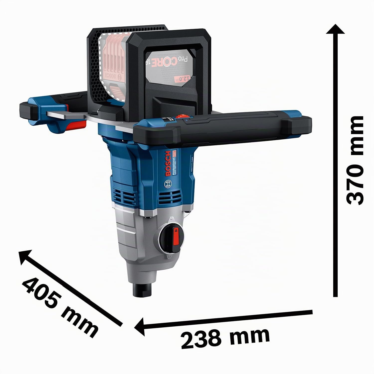 Bosch Professional 18V System Akku-Rührwerk GRW 18V-160 (inkl. 1x Verlängerung 7 cm (M14-M14), 2x Schlüssel)