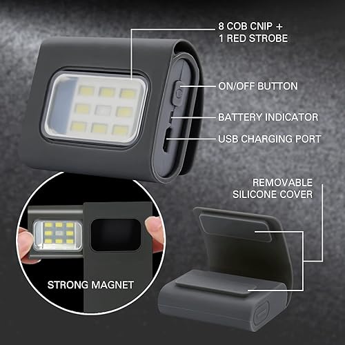 Miniatura 3 de LED Running Light, 2Pack Rechargeable Clip On Magnetic Night Running Lights Portable Safety Jogging Lights Reflective Running Gear Waterproof Pet