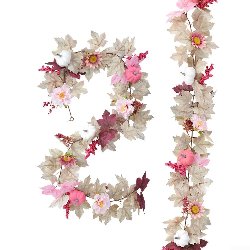 Decoración de otoño sin mantenimiento con guirnalda artificial de peonías