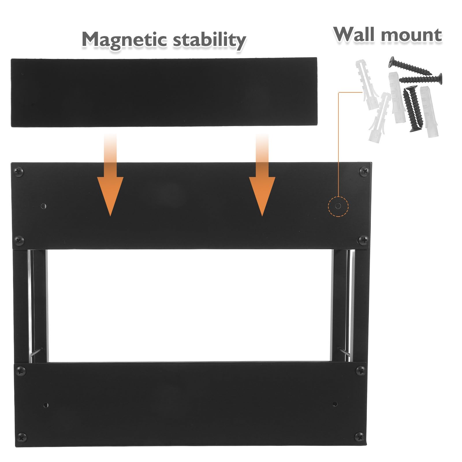 YARNOW Porta Guanti e Utilizzo Struttura Multilivello Magnetico in Ferro Nero per Organizzazione, Facile Installazione per Cucina e Giardinaggio