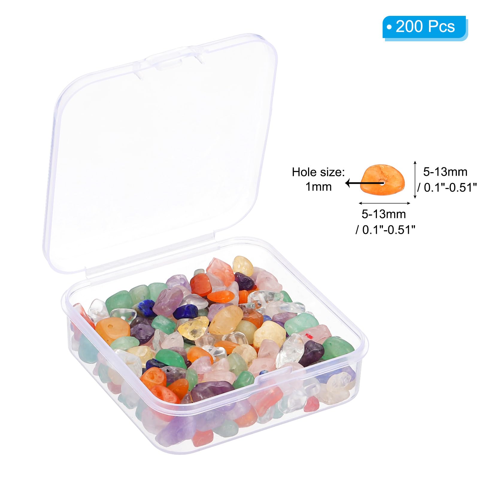 PATIKIL Chip Stone Natural Rock Beads Loose Gemstone Beads Drilled Strand for Jewelry Craft Making 1set/400pcs, Assorted Color - Image 2