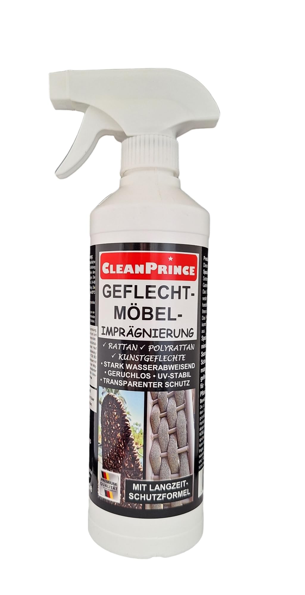 CleanPrince impermeabilizzante vimini 0,5 litri trasparente resistente UV rattan sintetico interni esterni