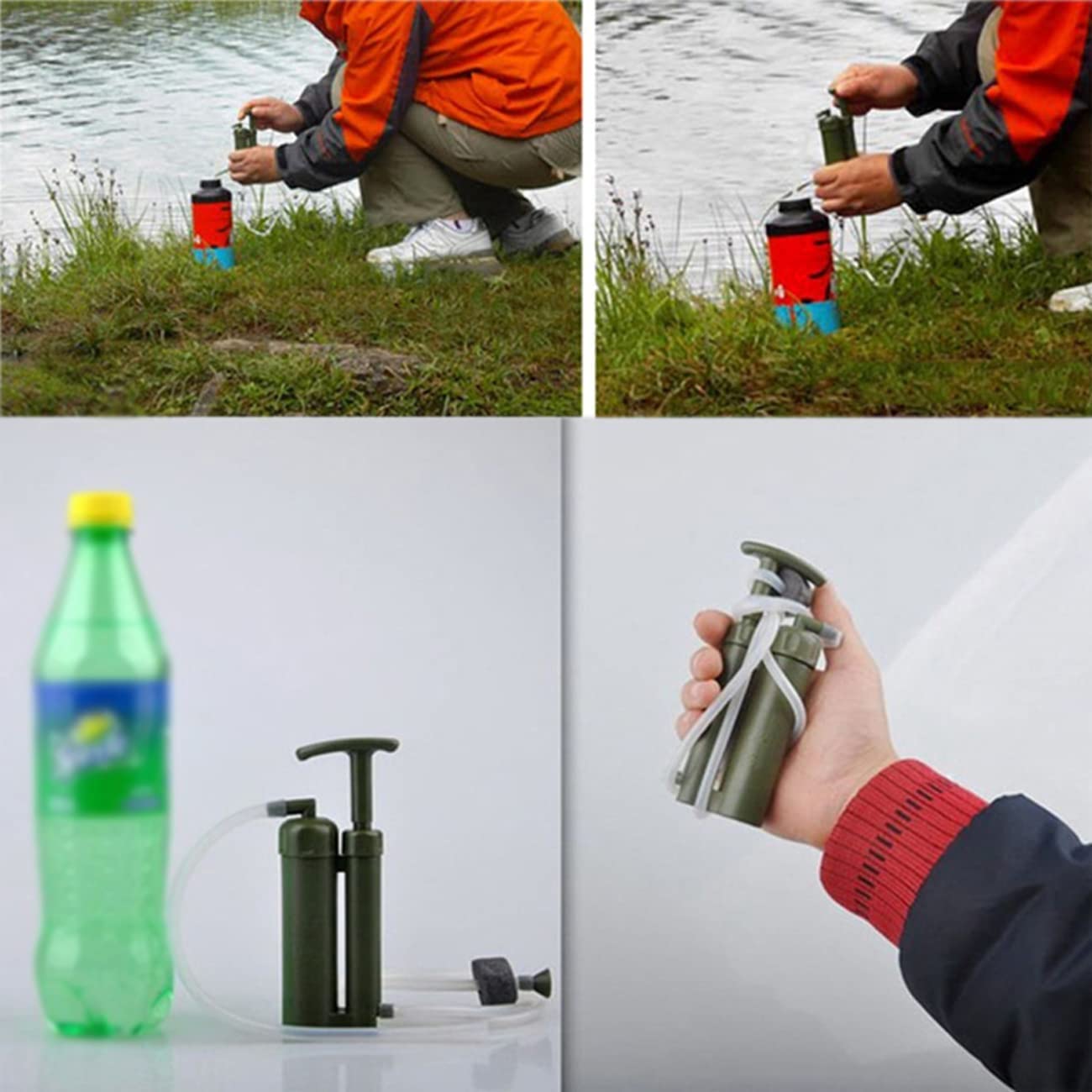 Purificador Agua Emergencia, Purificadores Agua Portátiles, Purificador Agua Personal Aire Libre para Camping Y Senderismo, Supervivencia Emergencia
