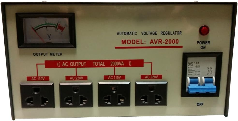 WGC 2000 Watt Step Up/Down Voltage Converter Transformer AVR-2000, 5 Year Warranty, Fuse Protection and Automatic Voltage Regulator - Two Way Transformer - 110 to 220 V or 220 to 110 V (2000 WATTS)