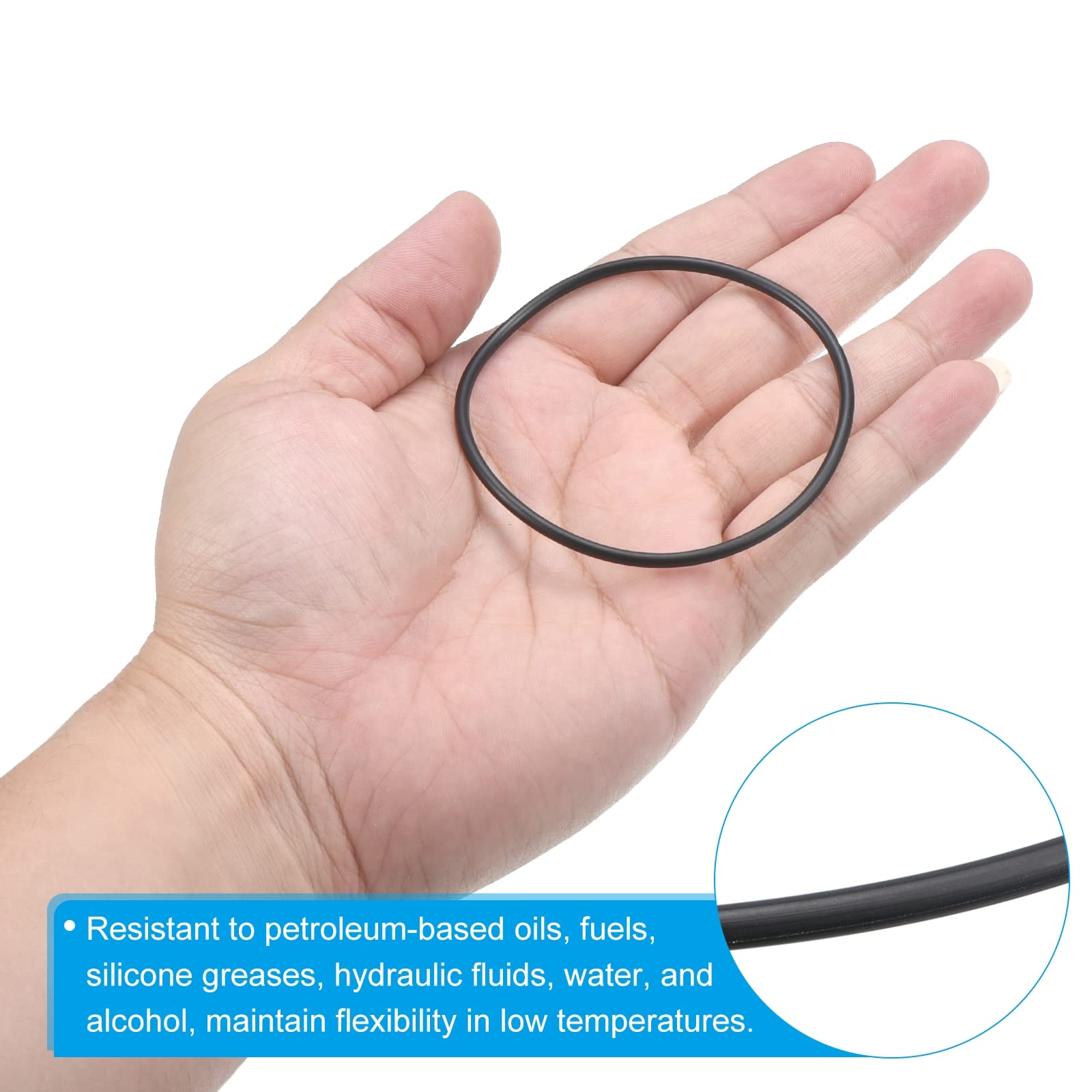 PATIKIL Nitrile Gomma O-cerchio 70mm OD 65mm ID 2.65mm Larghezza 10pz Metrico Sigillo Guarnizione per Lavandino Idraulica Automobili Riparazione Nero