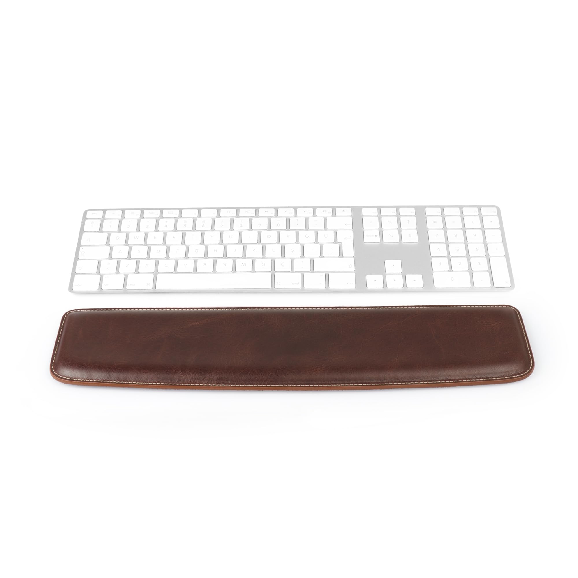 Londo - Podkładka pod Klawiaturę z Prawdziwej Skóry, Ergonomiczne Wsparcie Premium - Brązowy, Large, Podkładka pod klawiaturę