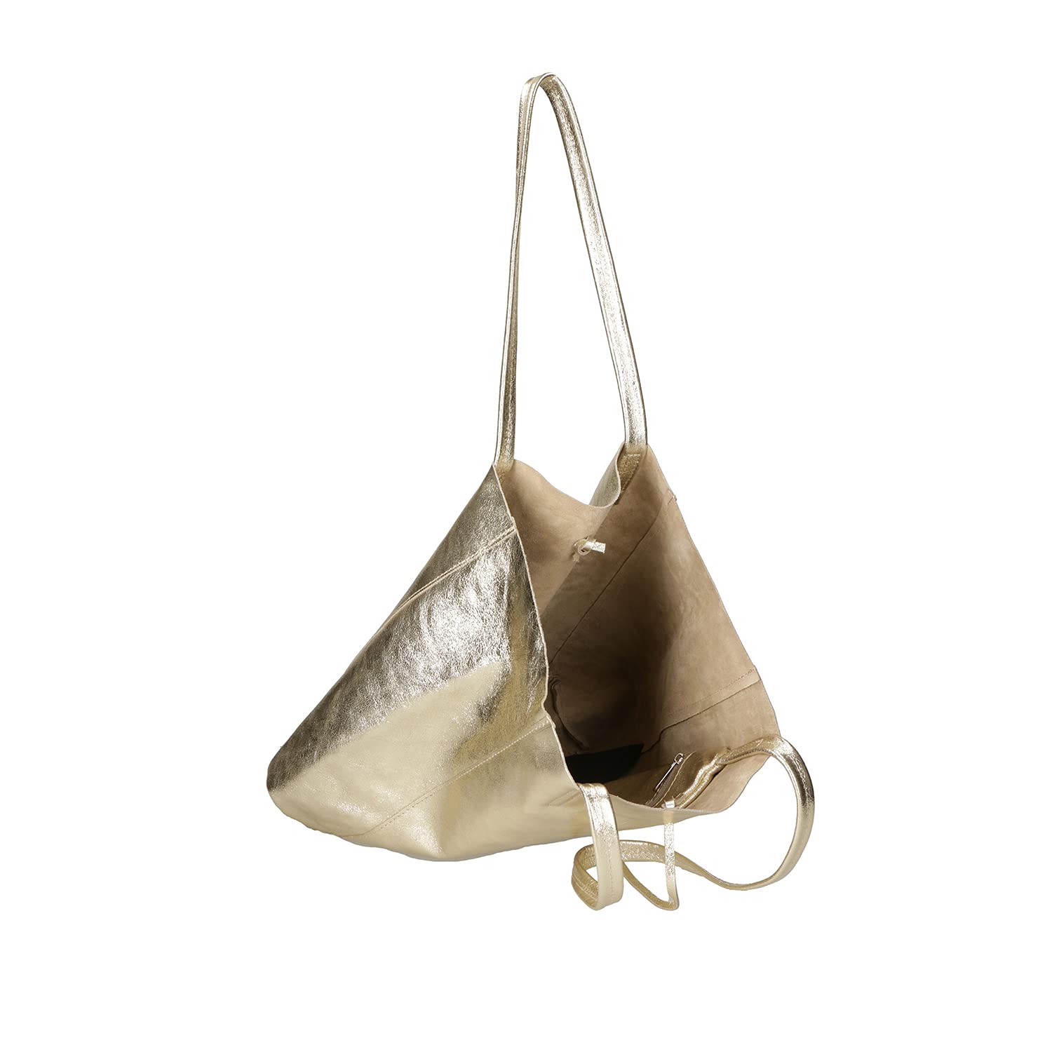 Chicca Borse Borsa a Mano Shopper da donna in pelle made in Italy - 40x36x11 cm