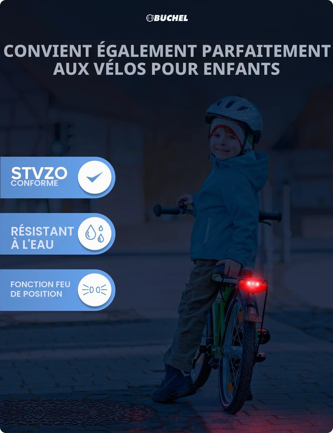 Büchel Tivoli Feu arrière de Porte-Bagages LED Dynamo StVZO