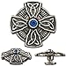 Produktbild Ivan 3 St. Celtic Concho Schraubzierniete, Zierniete, Schraubniete, Screwback Concho, Keltisches Kreuz mit Stein Blau