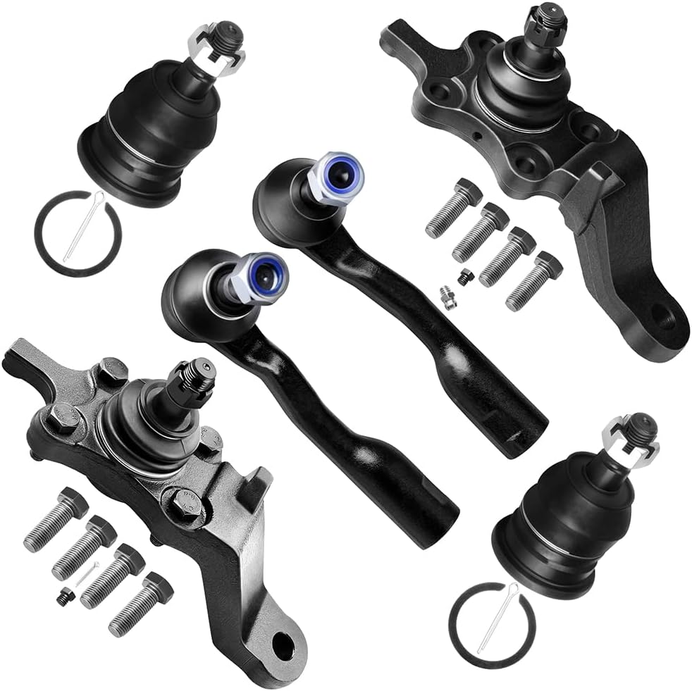 6pc Set Front Suspension Kit Upper Ball Joint Lower Ball Joint Outer Tie Rod End Replacement for Toyota For Sequoia For Tundra