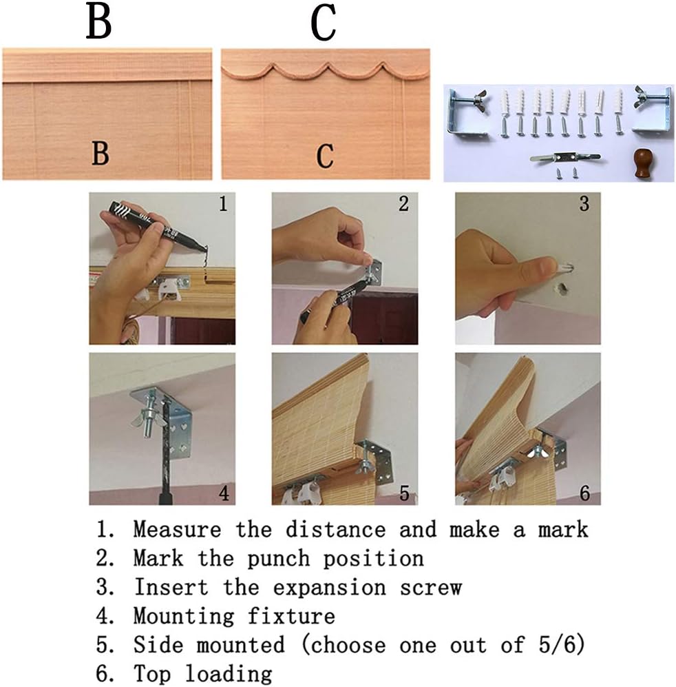 ブラックアウトローラーシェードロールアップウィンドウブラインドサンシェードナチュラルバンブーローマンライトフィルターローラーシェード