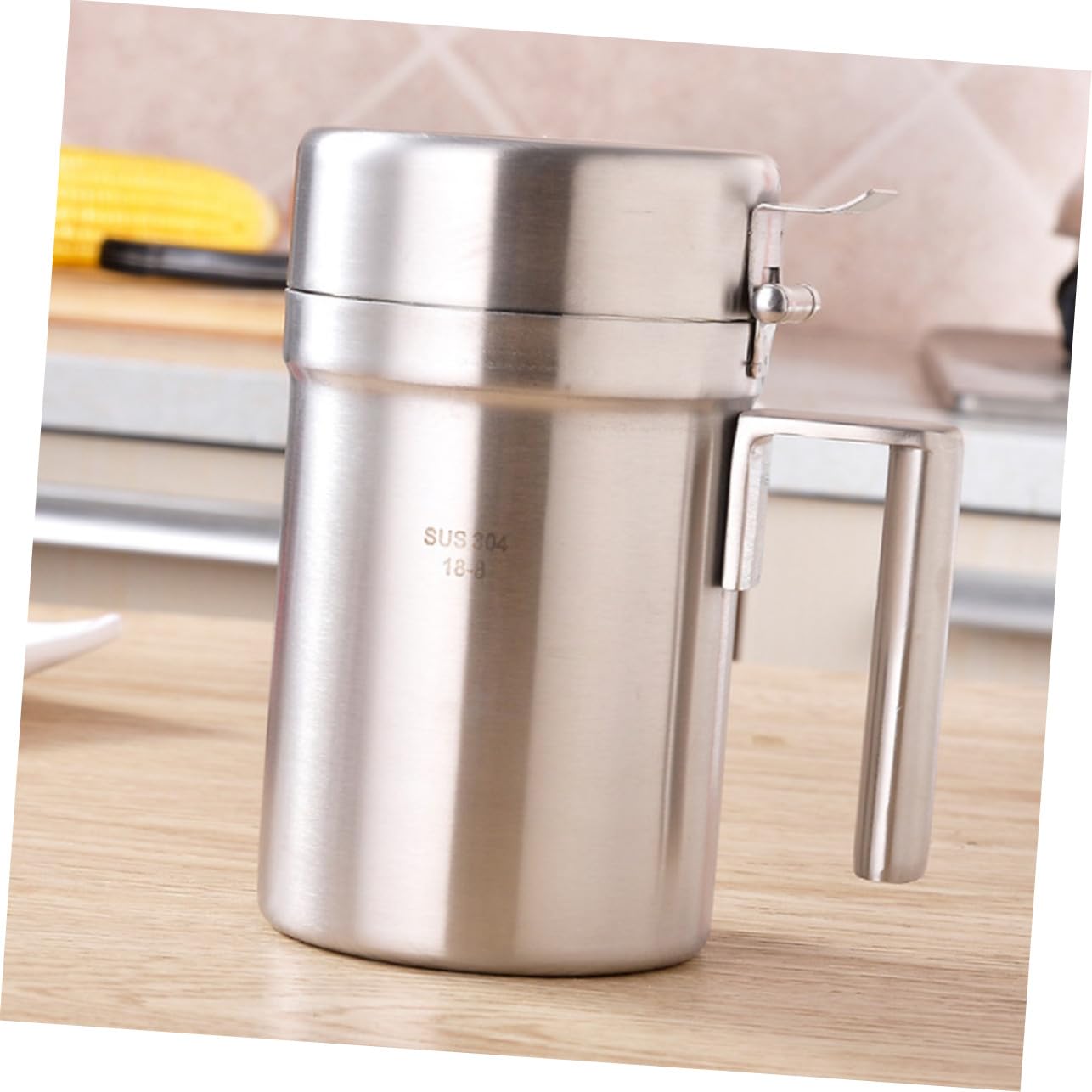 Dispenser Antigoccia in per Acciaio Cucina Olio da Inossidabile e 550ml Design Pratico Salsa e Aceto per Uso Domestico