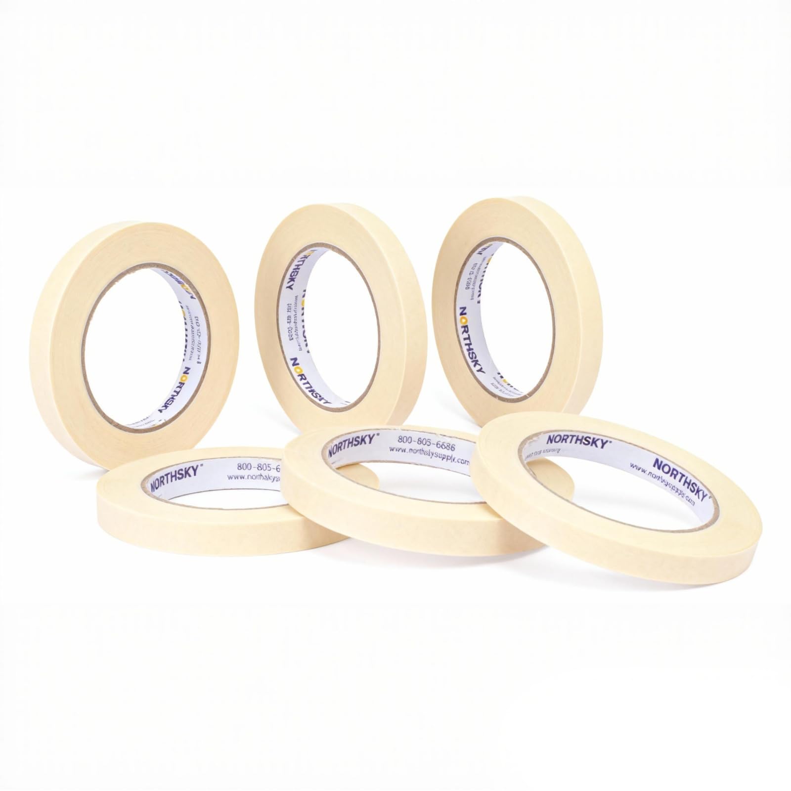 NORTHSKY Masking Tape, 1/2" x 60 yds, 6 Rolls