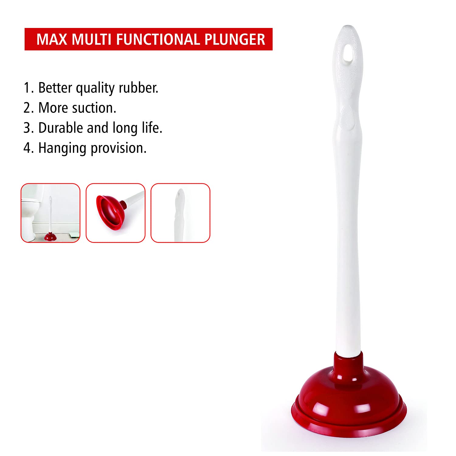 Cello Kleeno Max Plunger - Powerful Clog Removal -3