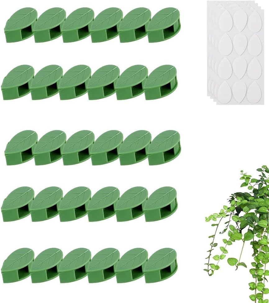 60 Stücke Pflanzenclips,Rankhilfe Zimmerpflanzen Wiederverwendbare Pflanzenklammern Wandpflanzenklammern Verstellbarer Pflanzenclip Stützclip für PflanzenstäNgel Pflanzenklammern Selbstklebend