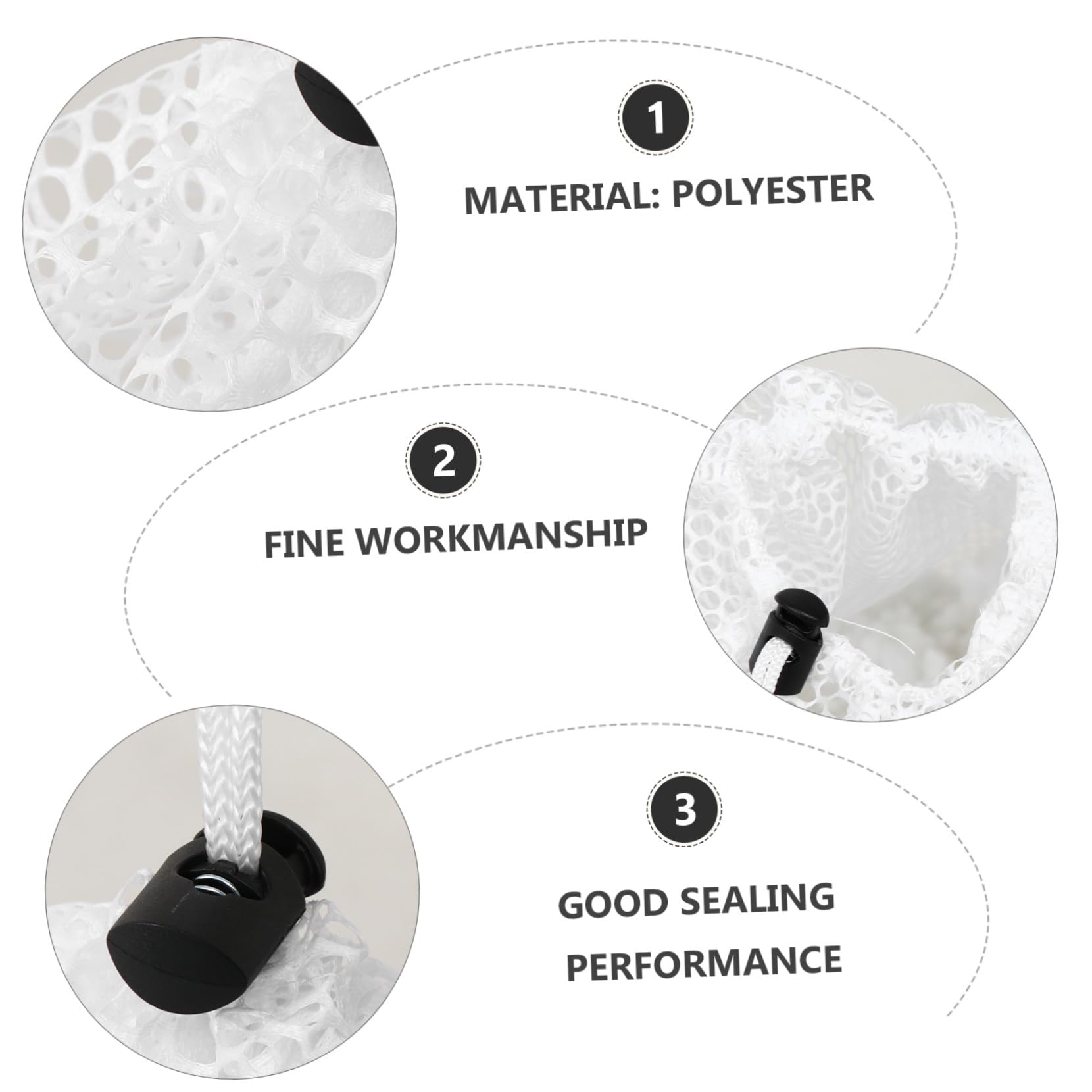 Wäschebeutel aus Netzgewebe mit Kordelzug 5 Stück, Polyester