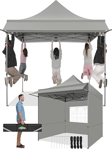 Miniatura 10 de COBIZI Toldo desplegable de 6.6 x 6.6 pies sin pared lateral, toldo resistente UPF 50+ para todas las estaciones, resistente al viento e