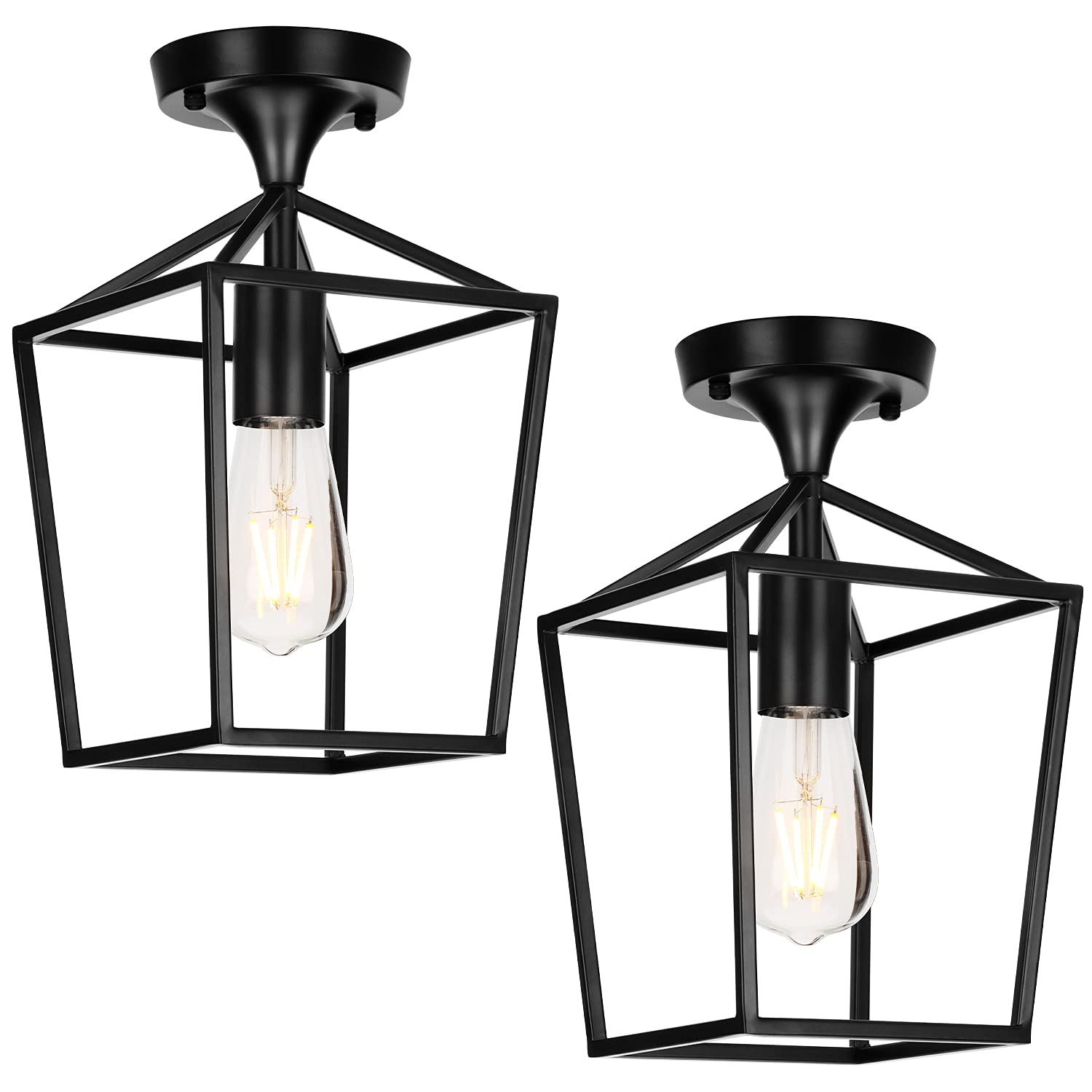 Buy Semi Flush Ceiling Light, Black Industrial Ceiling Light Fixtures