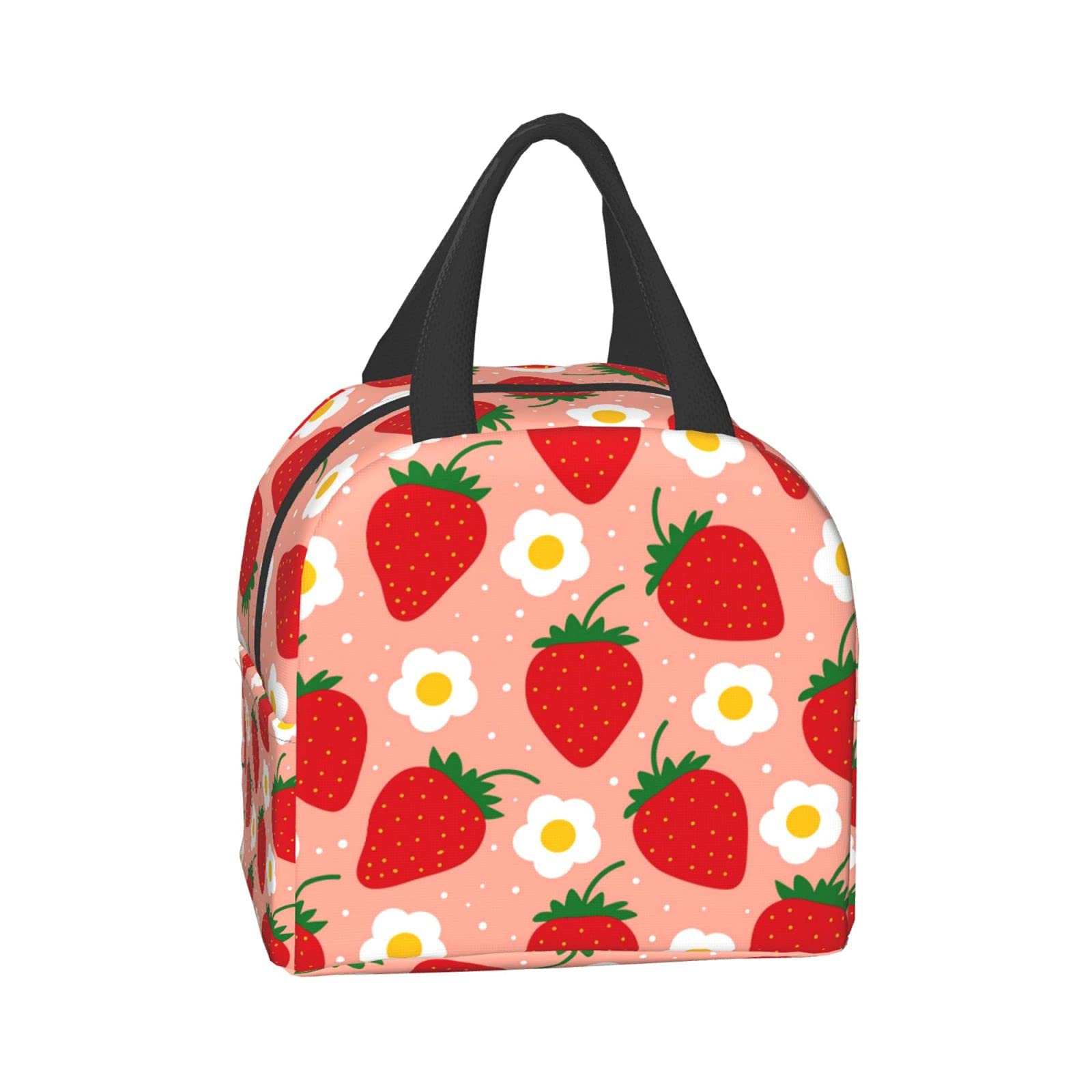 Borsa termica per il pranzo da donna, borsa termica riutilizzabile, contenitore per il pranzo per lavoro, ufficio, viaggi, picnic, fiori, margherite, fiori viola