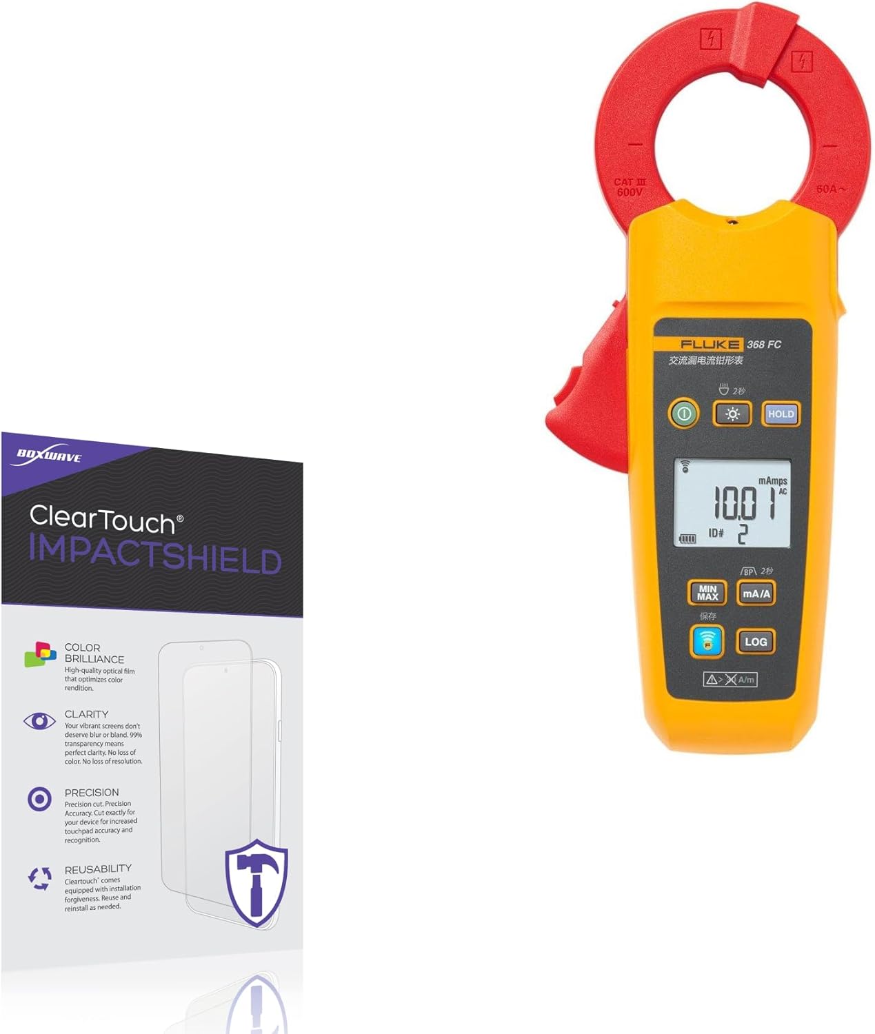 BoxWave Screen Protector Compatible with Fluke 368 FC - ClearTouch ImpactShield (2-Pack), Impenetrable Screen Protector Flexible Film