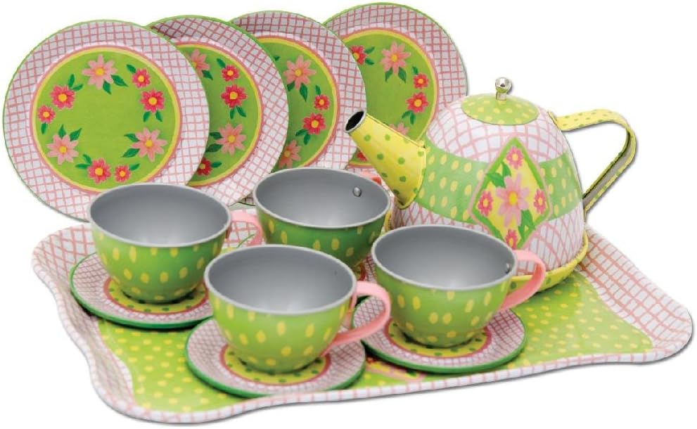 Schylling Children's Tin Tea Set in a Case