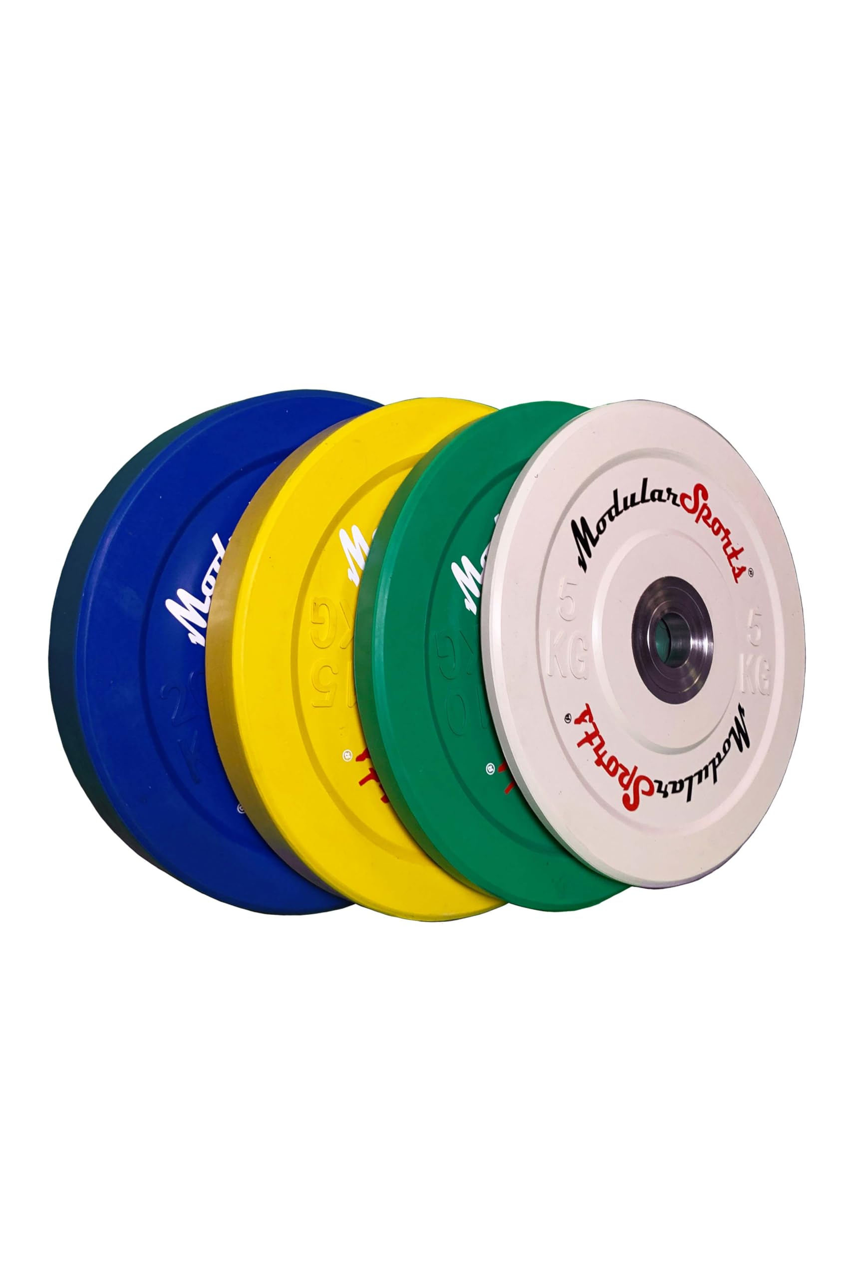 ModularSports zestaw tarcz do hantli olimpijskich, 5 kg, 10 kg, 15 kg, 20 kg, profesjonalne obciążniki o średnicy 50 mm, do sztang olimpijskich / obciążników z antypoślizgową powierzchnią chwytu