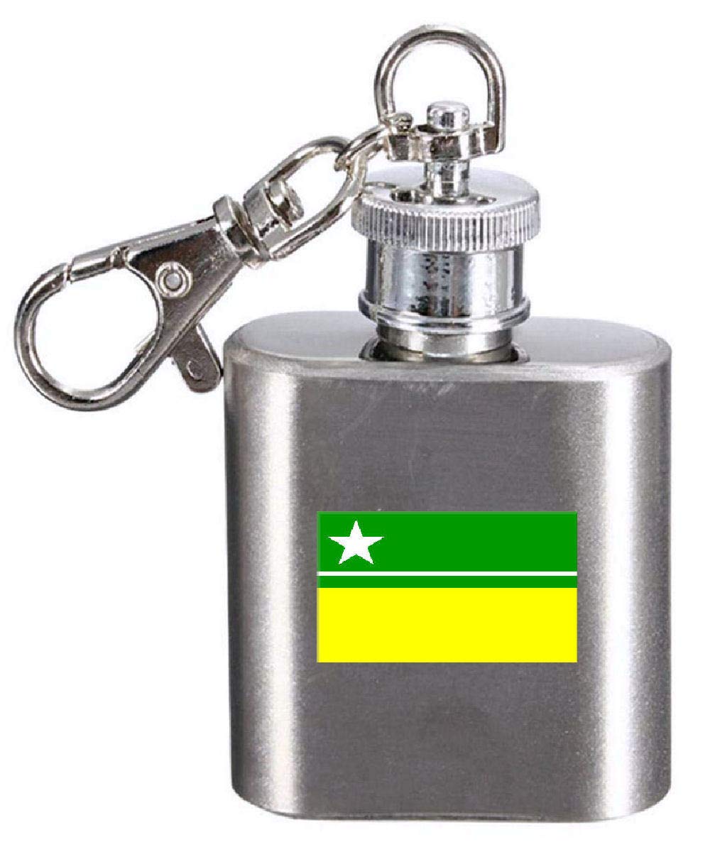Flasque porte-clés Boa Vista Brésil en acier brossé avec gravure laser haute précision