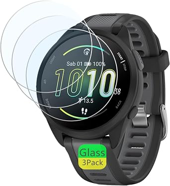 Screen Protector Compatible for Garmin Forerunner 165 3 Pack Tempered Glass Film For 165 Music Smartwatch