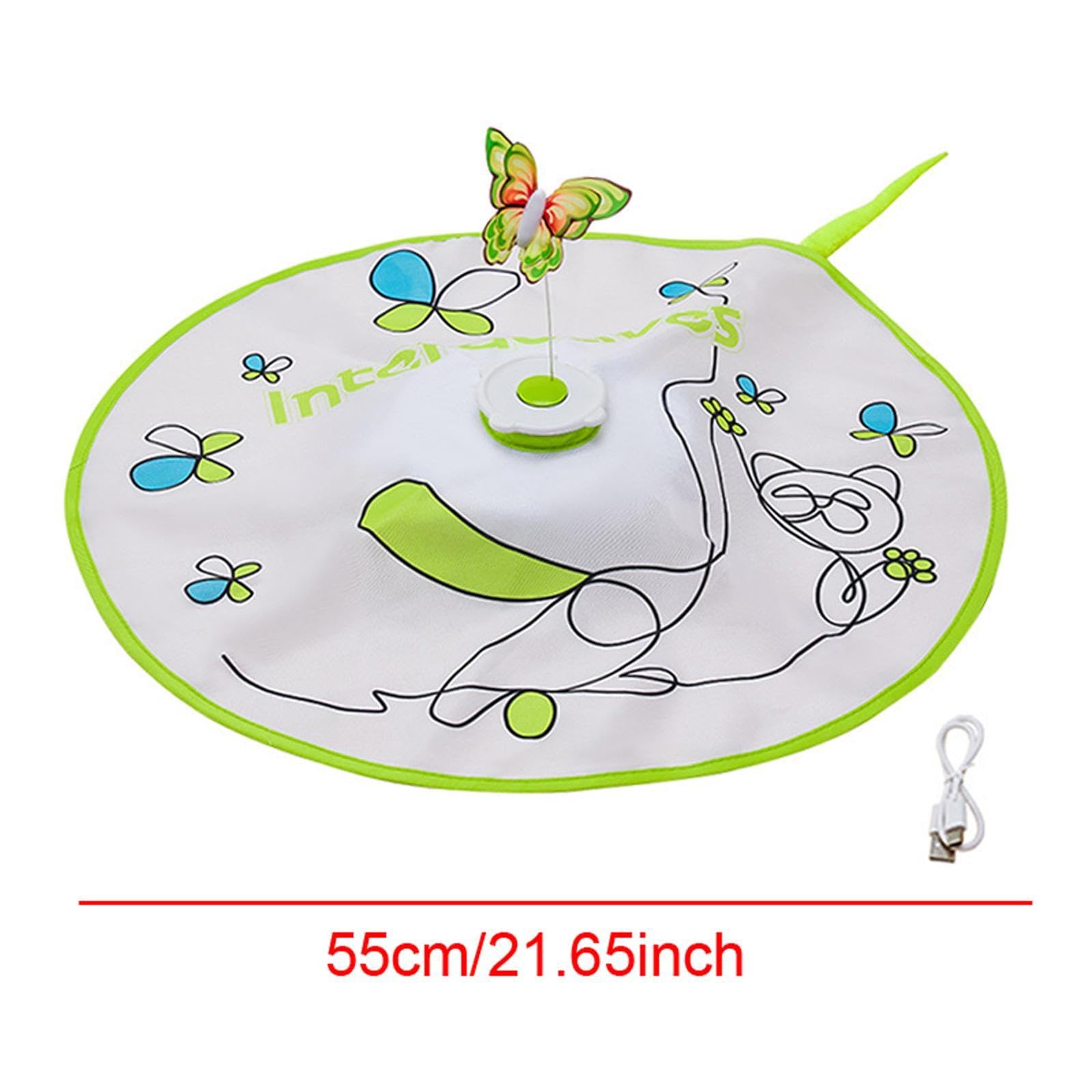 Juguete Interactivo para Gatos, Juguete Eléctrico Giratorio con Plumas para Gatos, Mariposa Ligera Y Aleteante para Entrenamiento de Persecución Y Jue