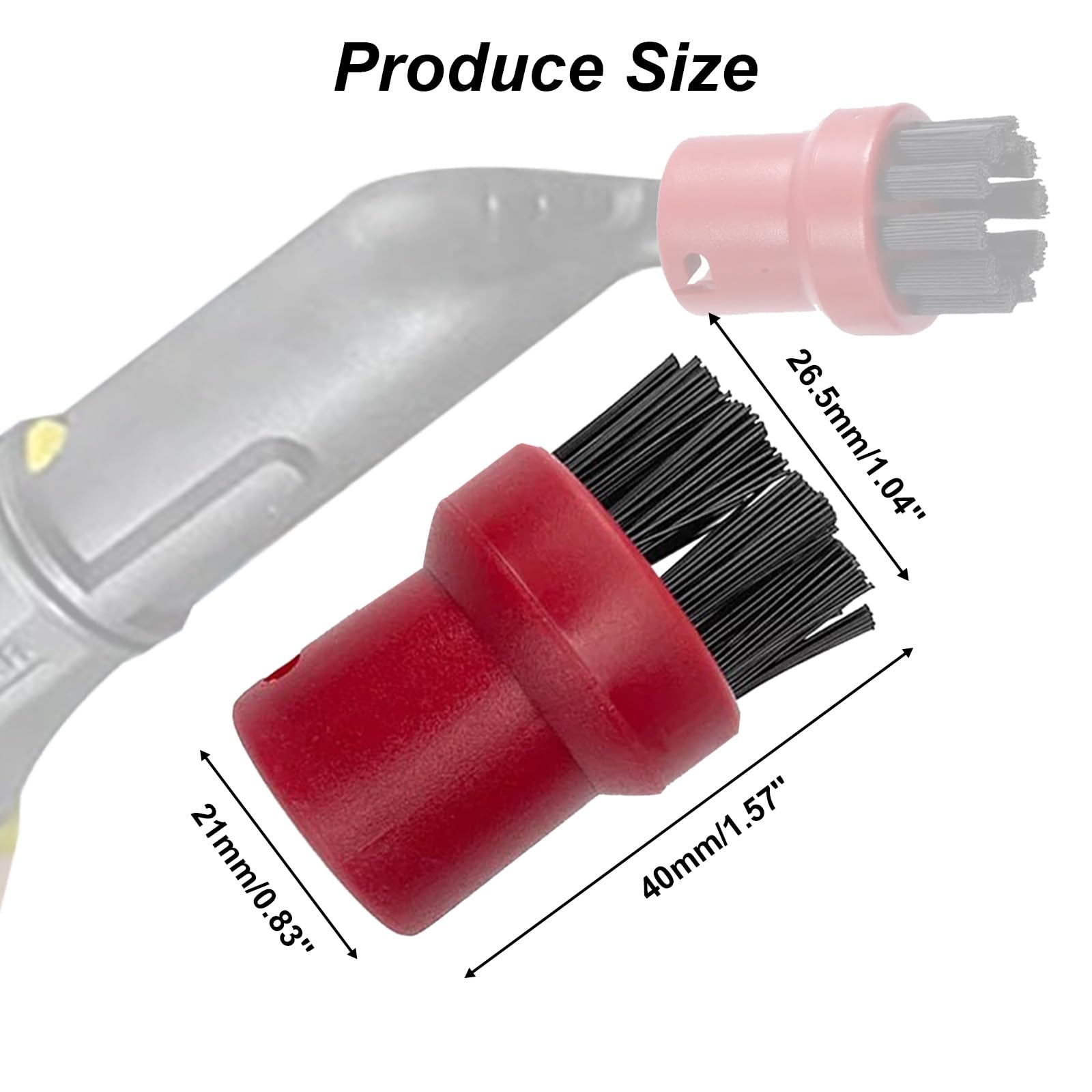 SaferCCTV Replacement Red Small Brush with Black Bristles Compatible with Karcher SC1/SC2/SC3/SC4/SC5/SC7/CTK10 Steam Cleaners
