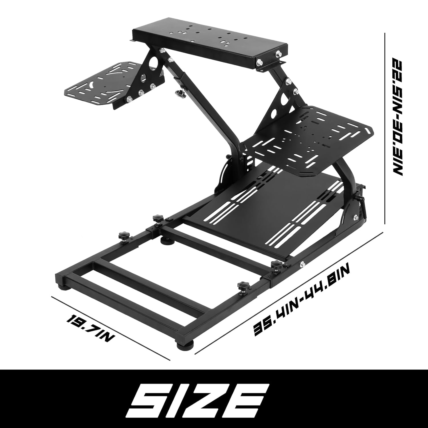 Anman G27 Foldable Flight Sim Stand Fits for Logitech G29 G920 G923,Thrustmaster X52 G PRO T16000 T248x T80 T300,Double Gearshift Lever Racing Wheel Stand Adjustable Racing Cockpit, without Electronic