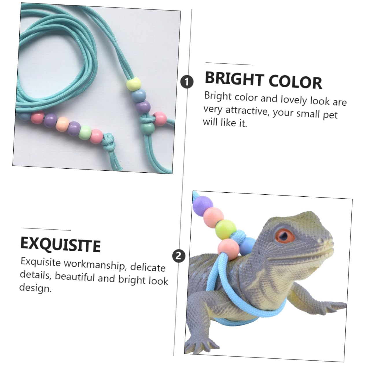 SEWOART Small Harness Leash for Lizards Durable Reptile Traction Rope Easy to Use and Store Random Color