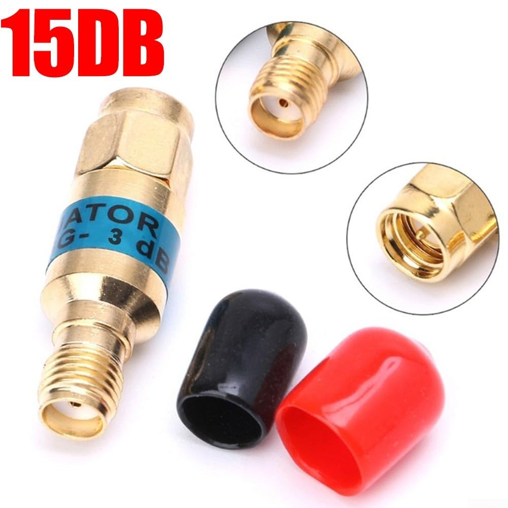 Atenuador SMA 6G para SMA macho a hembra 2W 6Db 15Db 30Db RF atenuador coaxial adecuado para varias aplicaciones que requieren atenuación de señal (15DB)