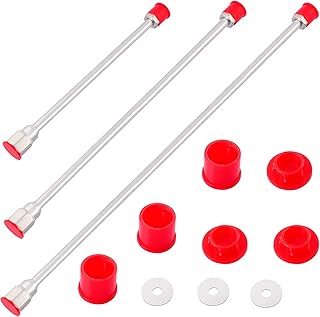 3 Pack Airless Sprayer Gun Tip Extension with Red Guard, Airless Paint Sprayer Spray Gun Tip Extension Pole Rod (30CM/50CM/75CM)
