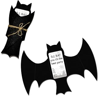 Superhero Party Favors Invitations 20PCS 3D Black Bats Invitation Cards for Bat Baby Shower Superhero Man Birthday Party Supplies Superhero Decor