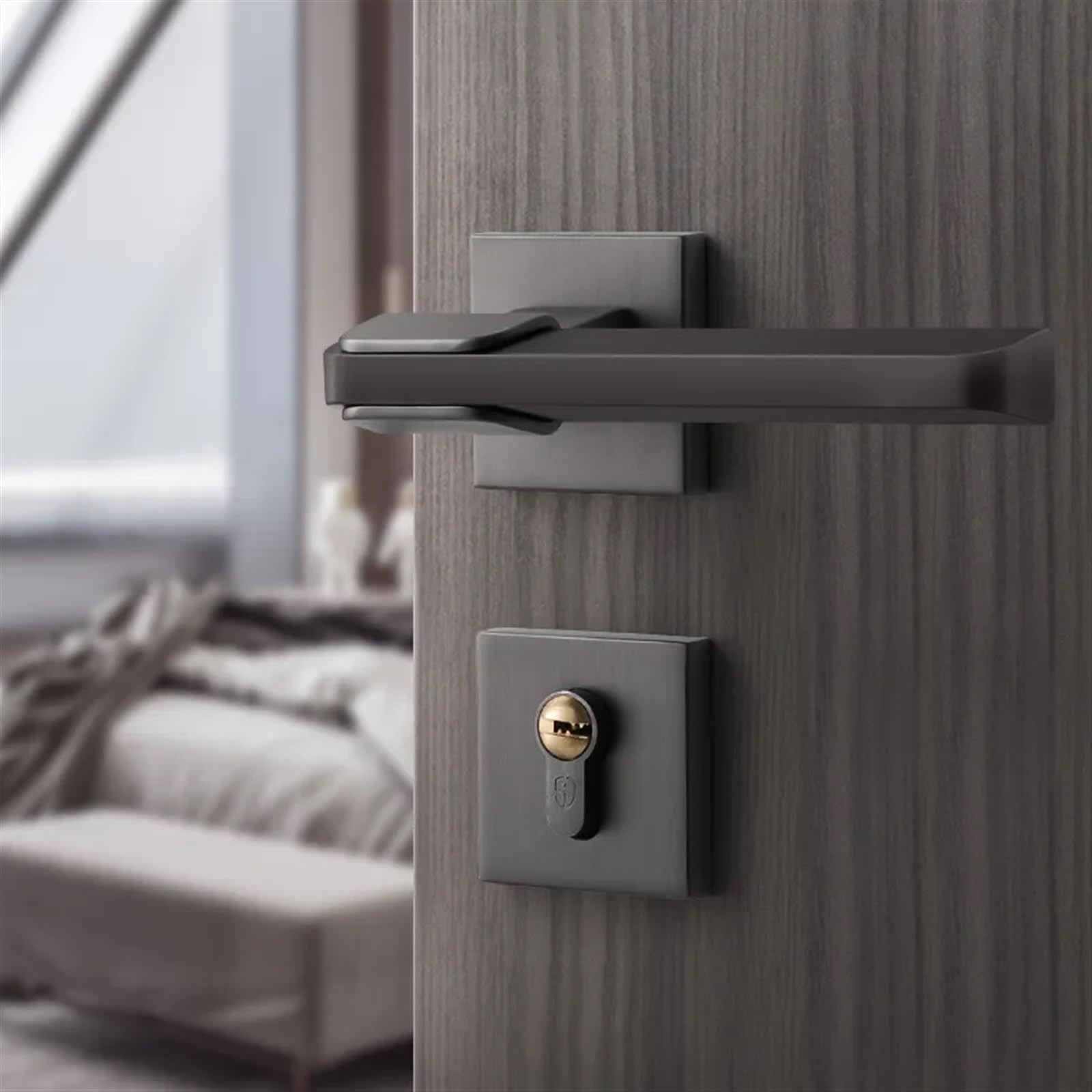 Serrure de porte de chambre moderne en bois pour une ambiance zen