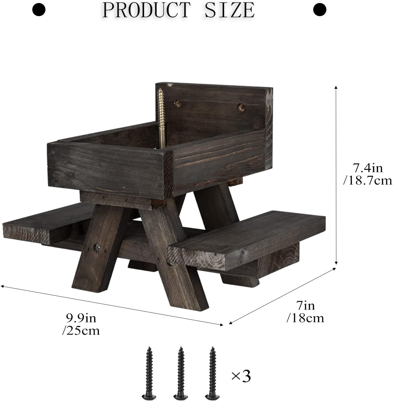BalterFF Squirrel Feeder for Outside Yard Games Funny Peanuts in Shell for Picnic Table House Garden Decor Chipmunk Bench Corn Cobs Holder Chipmunk Squirrel Gifts for Squirrel Lovers Wooden