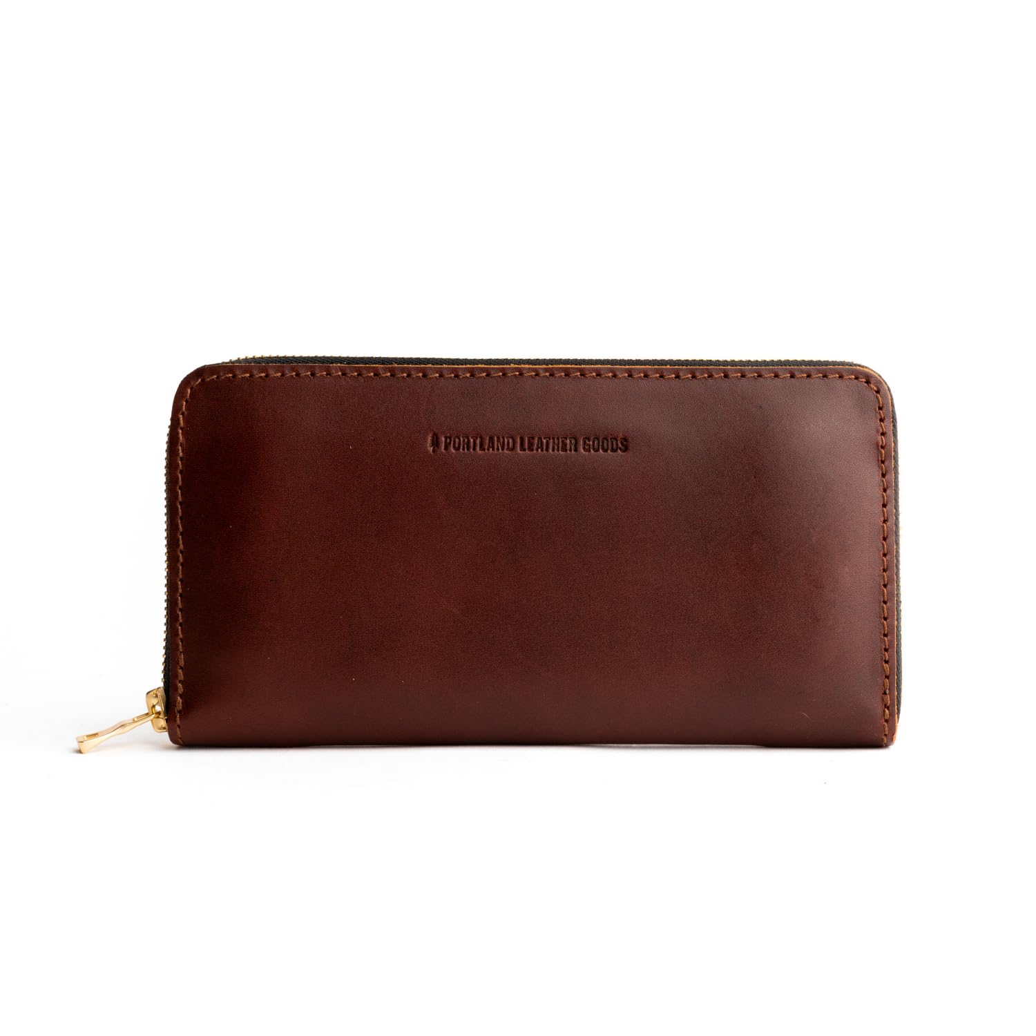 Portland Leather Goods Women's Accordion Zip Wallet – Handcrafted in Durable, Full-Grain Leather – 8 Card Slots & Secure Zippered Pocket – Cognac