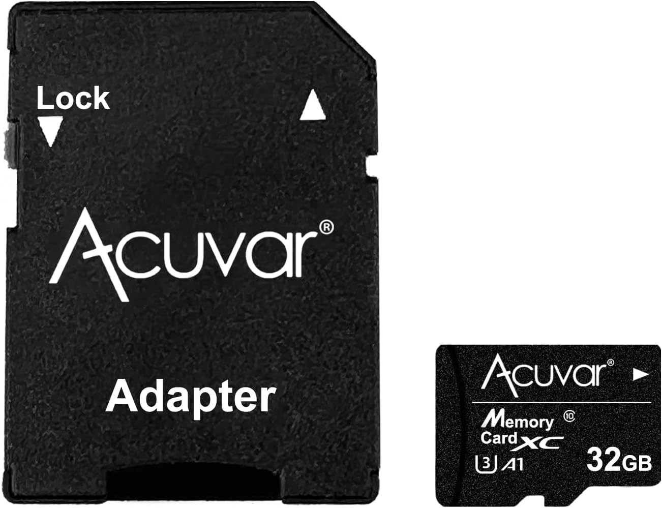 Acuvar Micro 32GB SD XC Memory Card with Adapter – 32GB Micro SD Card, TF Card, Micro SD Express, Memory Card, U3 V30 A1 C10, MicroSD Card for Camera