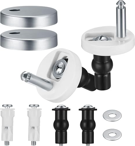 Fixation Abattant WC Universel 4 Pièces - Kit Vis Acier Inoxydable Avec Écrous - Montage Par Le Haut